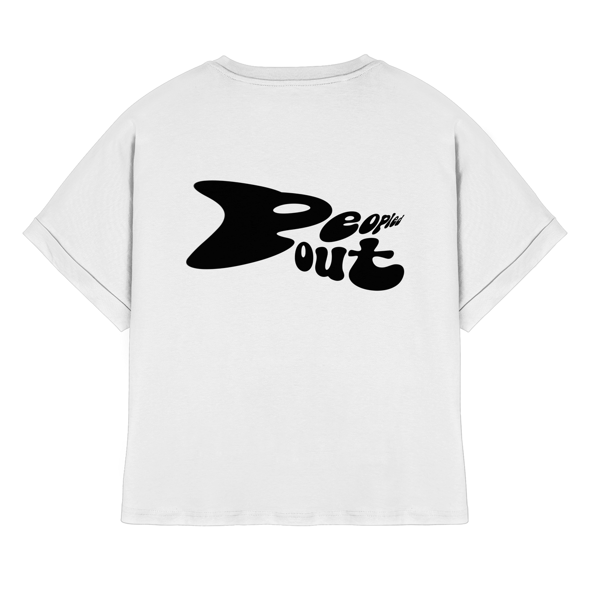 Peopled out - Womens Organic Rolled Sleeves T-Shirt