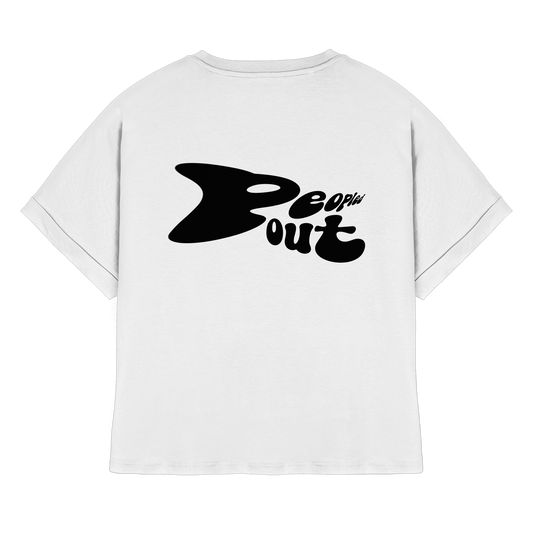 Peopled out - Womens Organic Rolled Sleeves T-Shirt