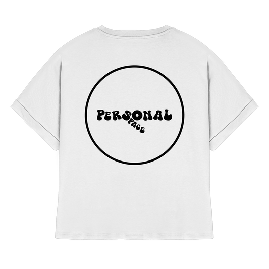 Personal Space  - Womens Organic Rolled Sleeves T-Shirt