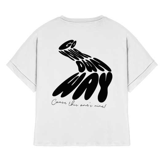 Go your own way  - Womens Organic Rolled Sleeves T-Shirt